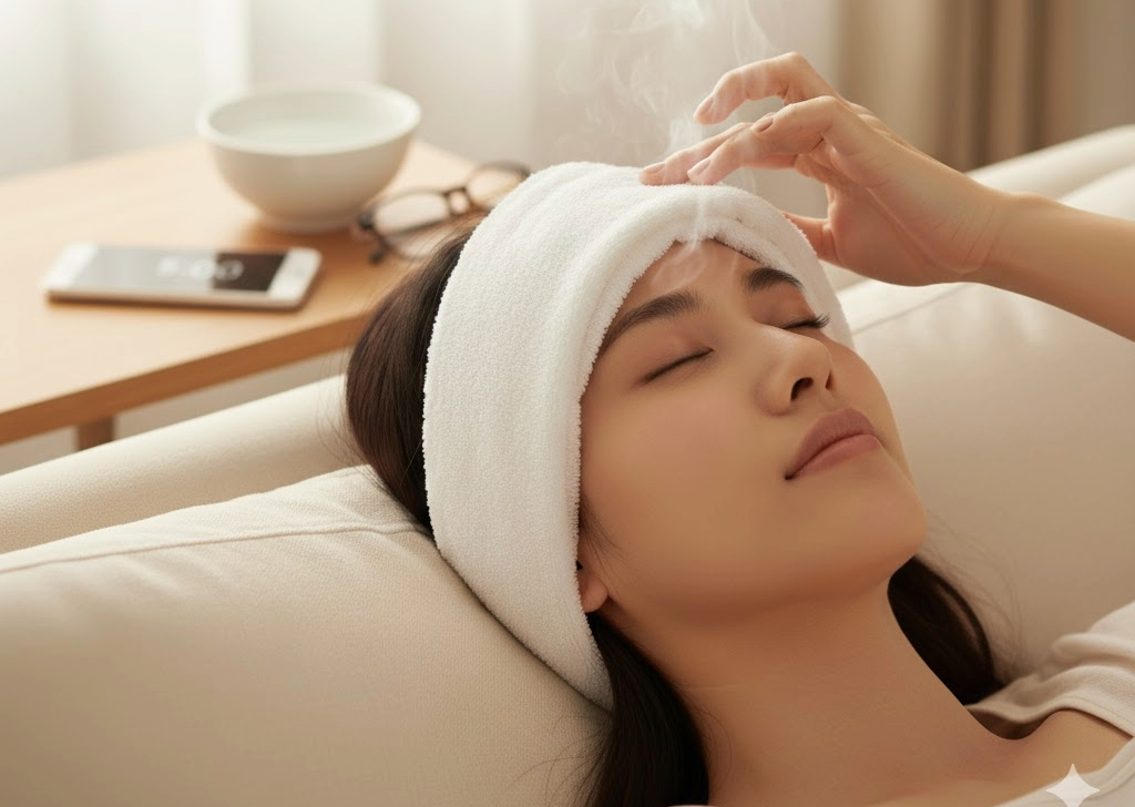 눈 건강을 위한 따뜻한 온찜질 마사지 방법