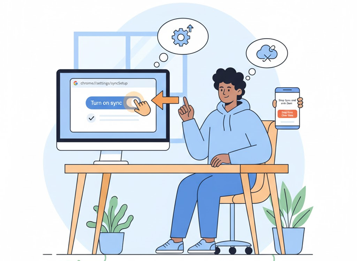 크롬 북마크 동기화 오류 해결